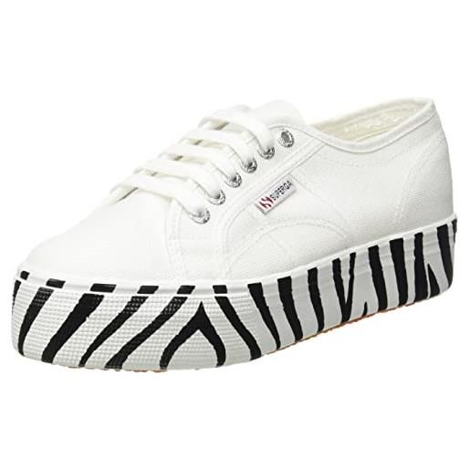 Superga 2790 print platform, scarpe con lacci donna, white zebra, 39 eu