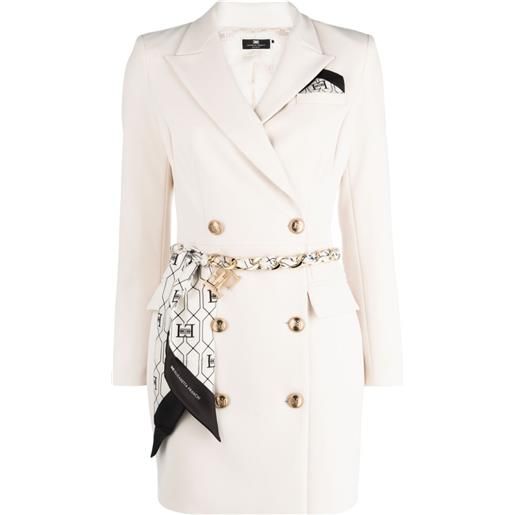 Elisabetta Franchi abito stile blazer con cintura - toni neutri