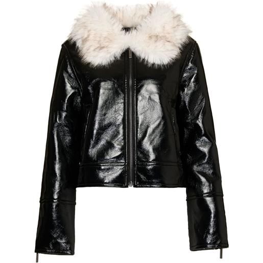 Unreal Fur giacca con finta pelliccia - nero