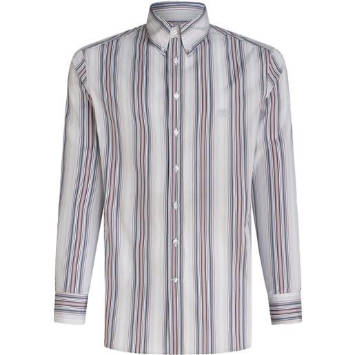ETRO stripe-pattern cotton shirt - bianco