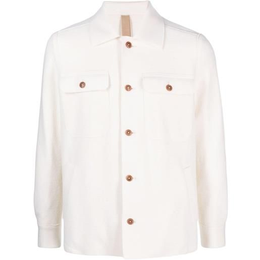 Eleventy giacca-camicia con colletto ampio - bianco