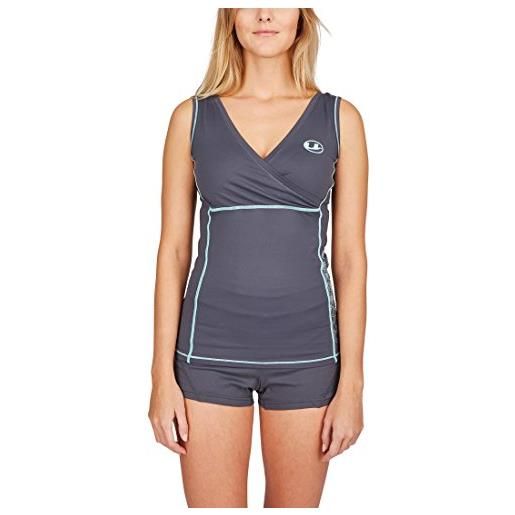 Ultrasport 10335 t-shirt antibatterica fitness per donna con funzione quick dry, grigio, xs