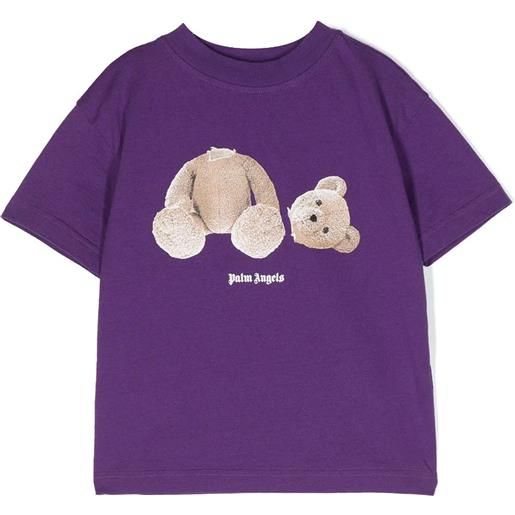 Palm Angels kids t-shirt in cotone viola