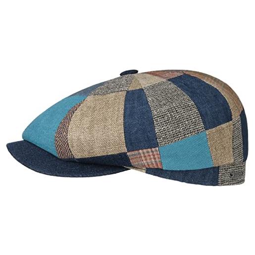 Stetson coppola hatteras summer patchwork uomo - made in the eu berretto newsboy con visiera, fodera primavera/estate - l (58-59 cm) a colori