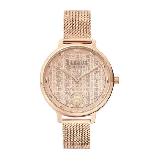 Versace versus Versace la villette orologio 36 mm, donna, oro rosa