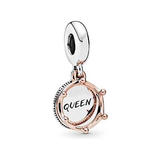 HAEPIAR s925 charm in argento per bracciale collana in argento sterling dangles regina e corona reale dangle per le donne ragazze. 