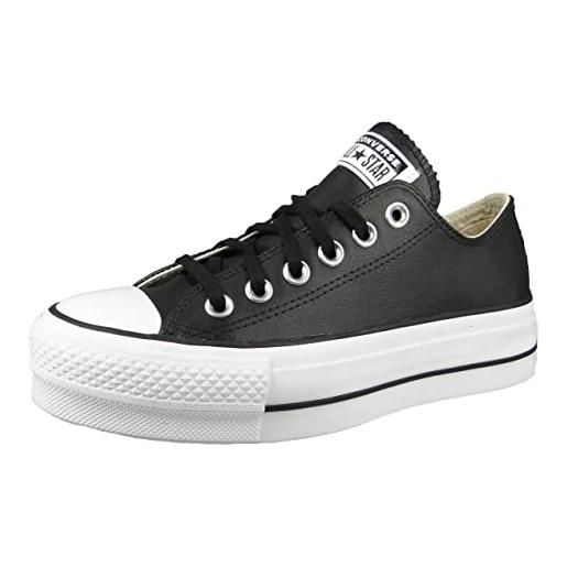 Converse 560250c black nero scarpe basse donna sneakers platform lacci tessuto 39.5