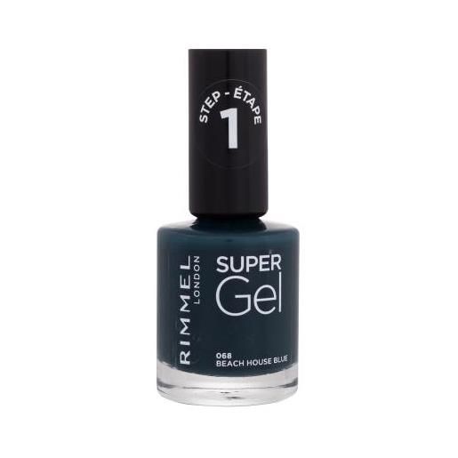 Rimmel London super gel step1 smalto per unghie in gel 12 ml tonalità 068 beach house blue