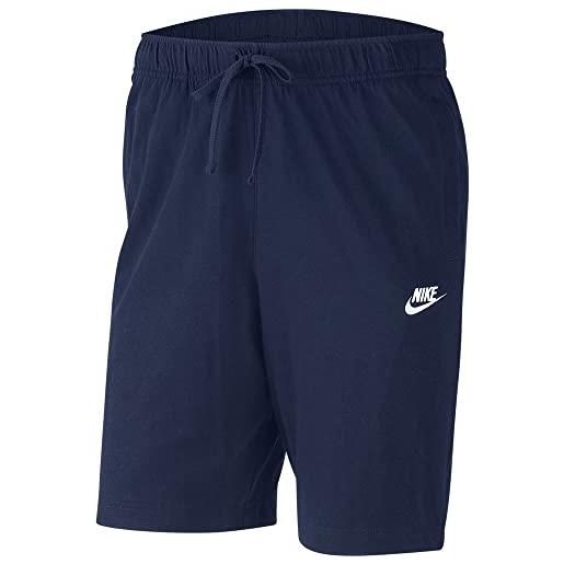 Nike bv2772-410 m nsw club short jsy pantaloncini uomo midnight navy/white taglia xs