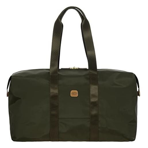 Bric's borsone x-collection pieghevole 2in1 in nylon, borsa da viaggio leggera e robusta, trousse o mini bag, tracolla removibile, dimensioni 55x32x20 cm, olive