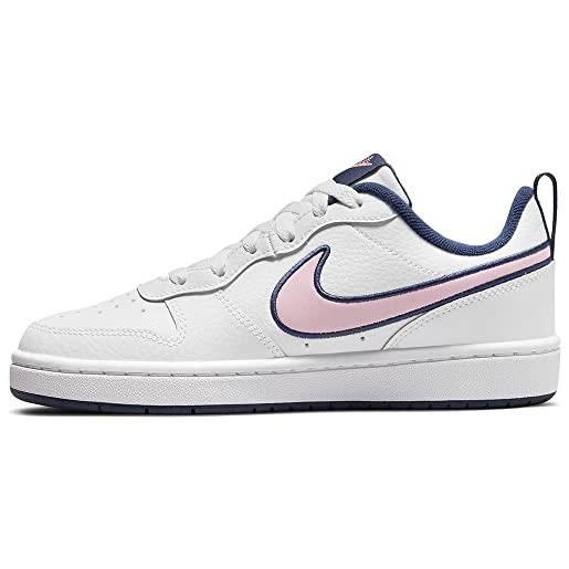 Nike court borough low 2 se, sneaker, white/pink glaze-midnight navy, 40 eu