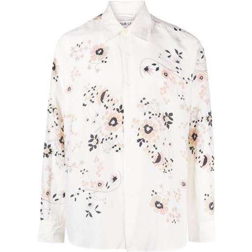 OUR LEGACY camicia above shirt a fiori - bianco