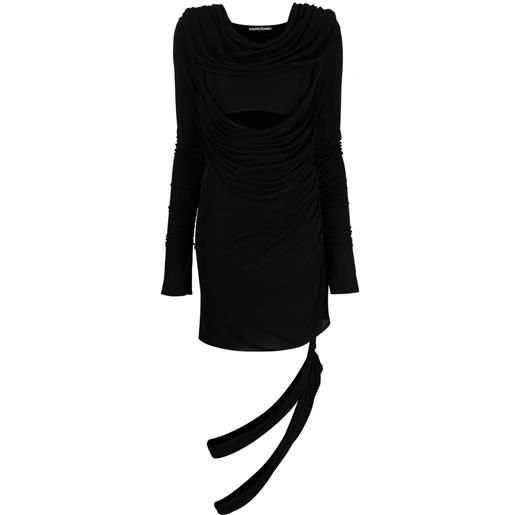 ANDREĀDAMO abito asimmetrico con dettaglio cut-out - nero