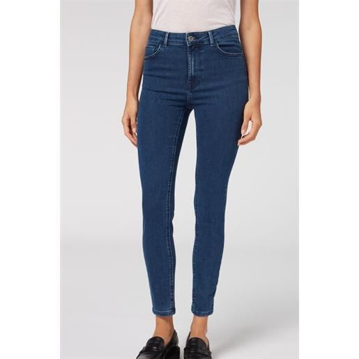 Calzedonia jeans push up skinny a vita alta soft touch blu