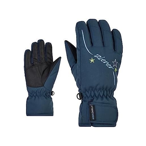 Ziener guanti da sci da ragazza lula/sport invernali | impermeabili, traspiranti, blu navy, 6