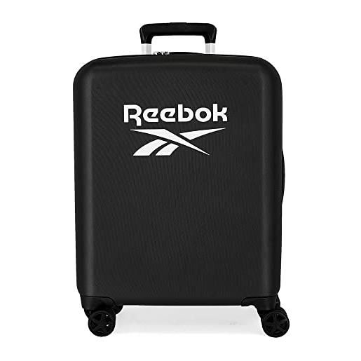 Reebok roxbury cabin valigia nero 40x55x20 cm rigido abs integrato lucchetto tsa 38.4l 2 kg 4 doppie ruote bagaglio a mano