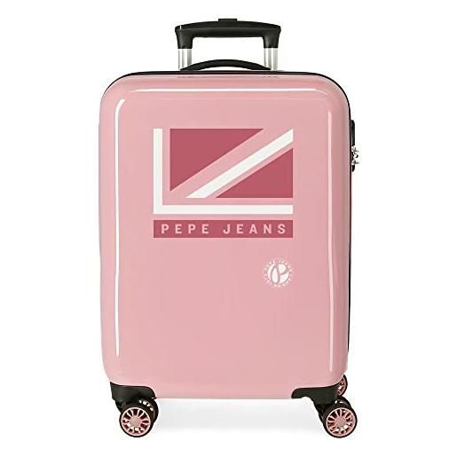 Pepe Jeans carol set di valigie rosa 55/68 cm rigida abs chiusura a combinazione laterale 104 l 6 kg 4 ruote doppie equipaggiamento a mano