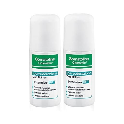 Somatoline cosmetic deodorante ipersudorazione riduce la traspirazione eccessiva roll-on confezione duetto 2x30ml