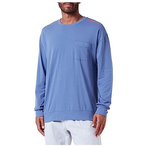 HUGO felpa con etichetta loungew_sweatshirt, open blue479, m uomo