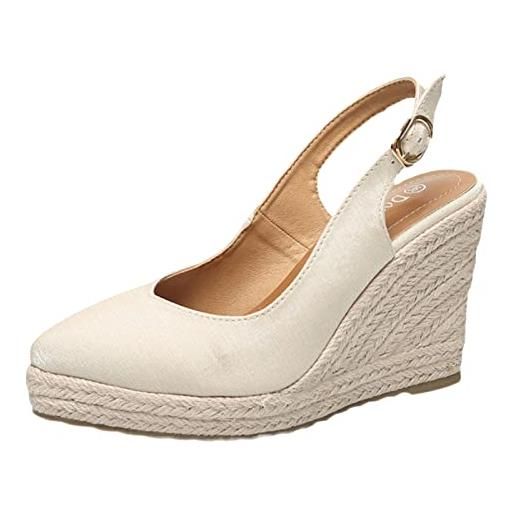 Generic sandali da donna - sandali con plateau wedge - scarpe chiuse con tacco alto - pantofole in punta - sandali estivi alla moda comodi, beige. , 37