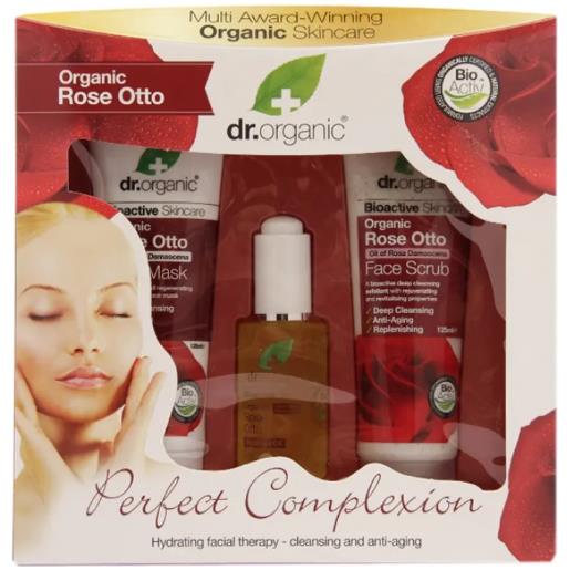 OPTIMA NATURALS Srl dr organic - cofanetto rose perfect complexion face 3 pezzi - set viso per una pelle radiante
