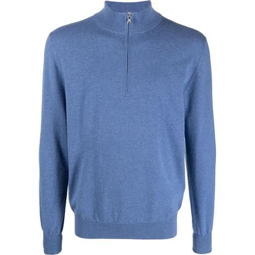 Ballantyne maglione con mezza zip - blu