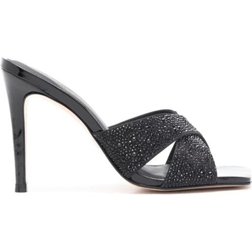 Sarah Chofakian mules con strass gilles 75mm - nero
