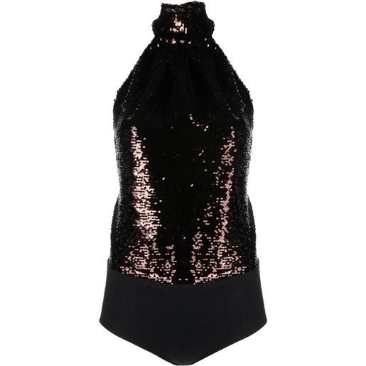 Philosophy Di Lorenzo Serafini top smanicato con paillettes - marrone