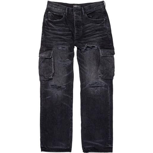 Purple Brand jeans dritti p011 con effetto vissuto - nero