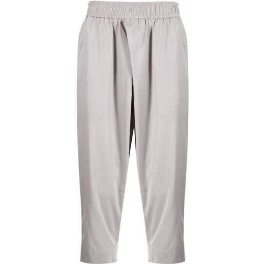 Julius pantaloni elastici con cavallo basso - grigio