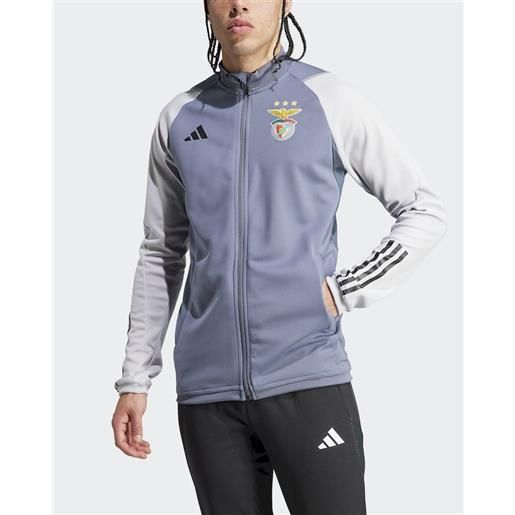 Benfica adidas giacca tuta allenamento uomo grigio con tasche a zip 2023 24 iq9966