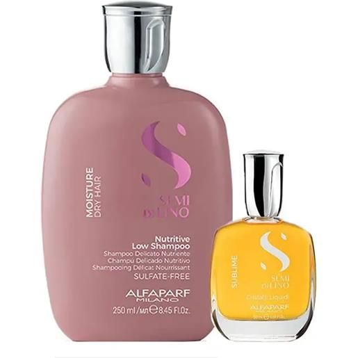 ALFAPARF MILANO alfaparf kit semi di lino nutritive low shampoo + cristalli 30ml