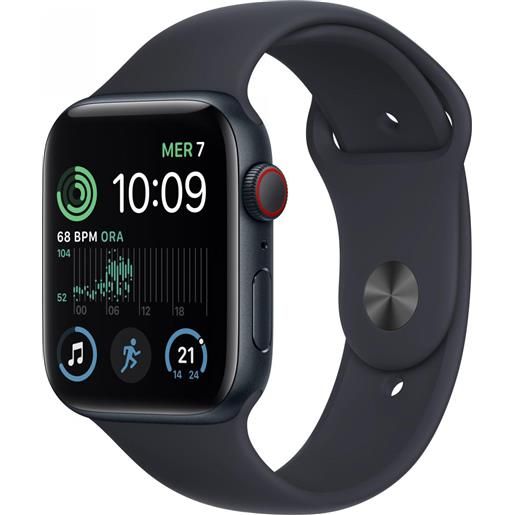 Apple watch se gps + cellular 44mm cassa in alluminio color mezzanotte con cinturino sport band mezzanotte regular - mnpy3ty/a