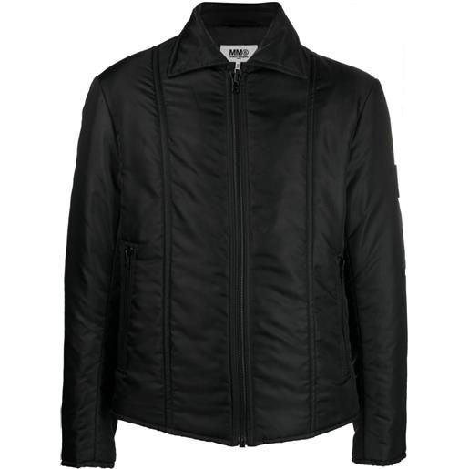 MM6 Maison Margiela giacca denim con cuciture a contrasto - nero