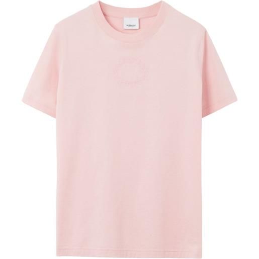 Burberry t-shirt con ricamo - rosa