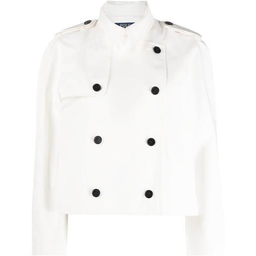 Polo Ralph Lauren giacca doppiopetto crop - bianco