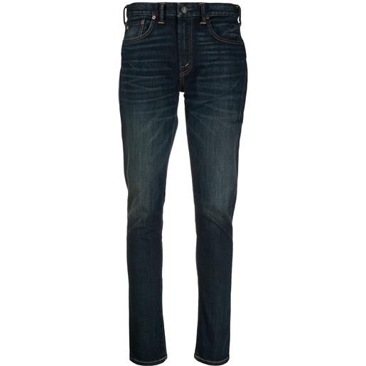 Ralph Lauren RRL jeans skinny con effetto schiarito - blu