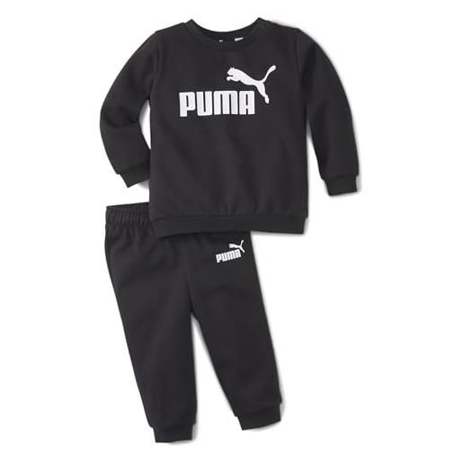 Puma 4063699328851 minicats ess crew jogger fl tuta sportiva, cotton black, 98, 24 mesi
