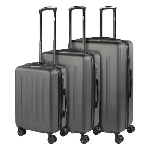 SKPAT - set valigie - set valigie rigide offerte. Valigia grande rigida, valigia media rigida e bagaglio a mano. Set di valigie con lucchetto combinazione tsa 175115, antracite
