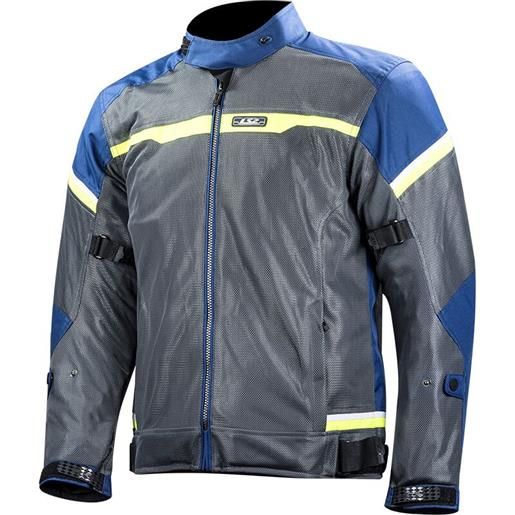 LS2 giacca riva man jacket blue dark grey h-v yellow | LS2