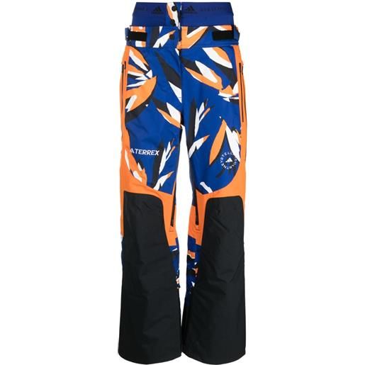 adidas by Stella McCartney pantaloni sportivi con stampa astratta - blu