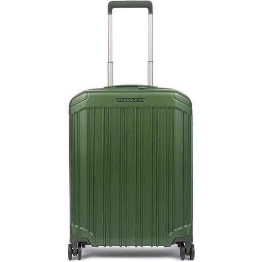 Piquadro pqlight valigia trolley cabina, 4 ruote, 55 cm, tsa, verde oliva