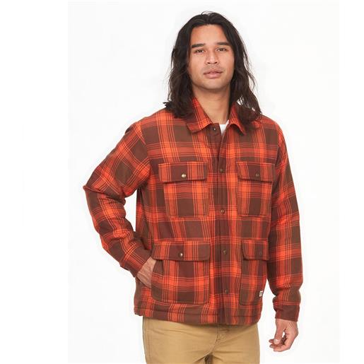 Marmot ridgefield sherpa flannel long sleeve shirt arancione m uomo