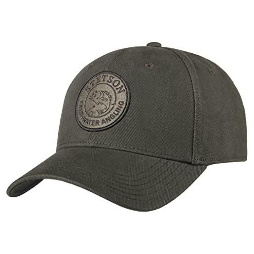 Stetson cappellino freshwater angling uomo - cotton cap berretto baseball fibbia in metallo, con visiera, fodera estate/inverno - taglia unica oliva
