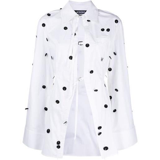 Jacquemus camicia la chemise lavoir con decorazione - bianco