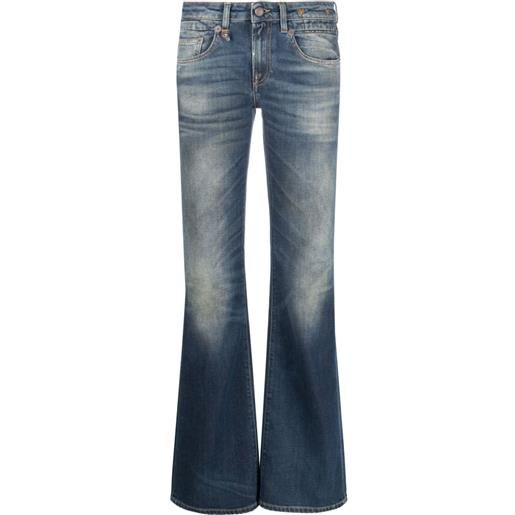 R13 jeans svasati boy con effetto schiarito - blu