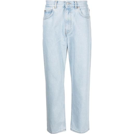 Martine Rose jeans crop con stampa - blu