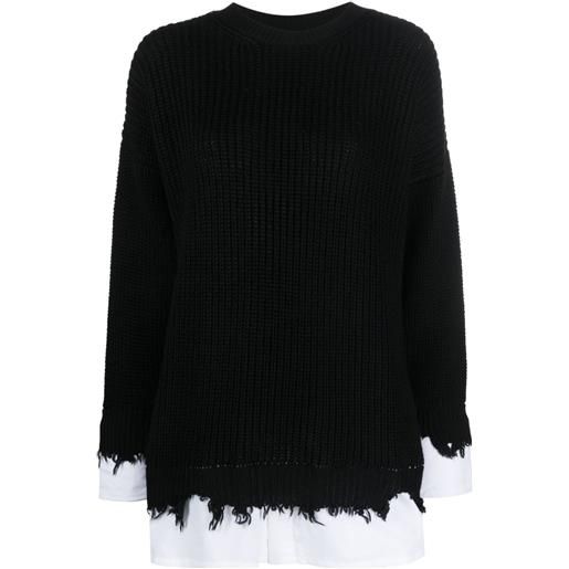 MM6 Maison Margiela maglione con effetto vissuto - nero