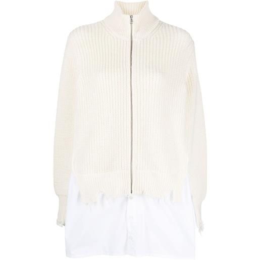 MM6 Maison Margiela maglione con effetto vissuto - bianco
