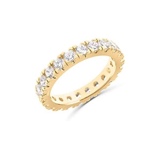 Anellissimo anello veretta donna anniversario argento 925 placcato oro 18 carati con zirconi - 18